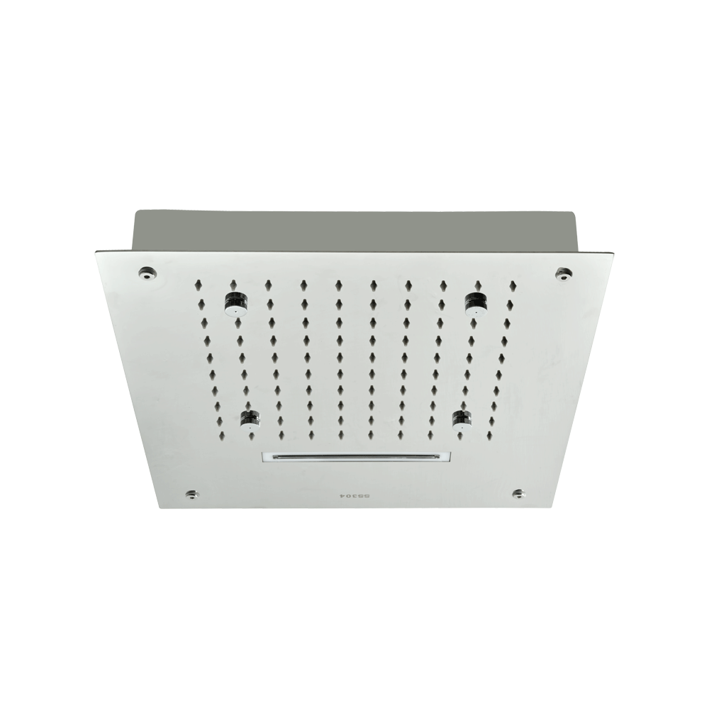 AF900632CHSS 3FLOW CEILING LED RAIN SHOWER 400X450 SS